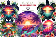 Sunset Sea Turtle Sublimation, an Illustration by CreationArt (Thumbnail 1 of 4)
