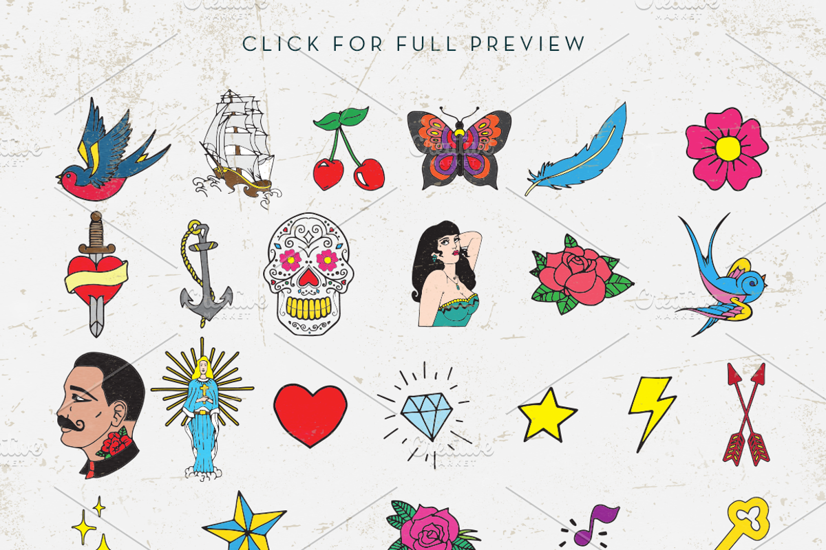 Sailor's Grave - Retro Tattoo Kit, a Texture Illustration by Unio Designs (Photo 8 of 8)