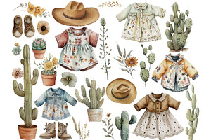 Baby Cowgirl Clipart Collection