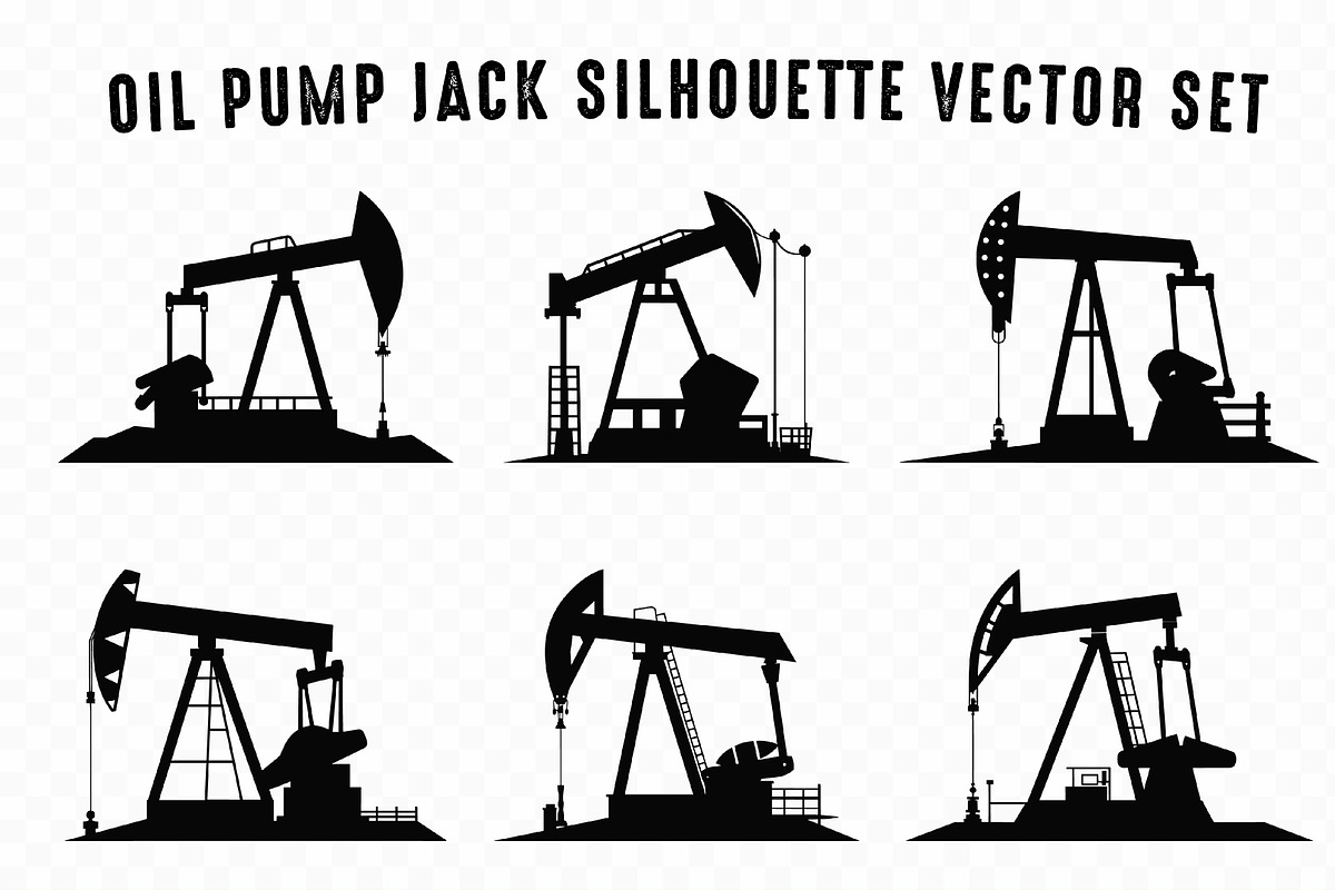Oil Pump Jack Silhouette Vector Set, a Transportation Illustration by Gfx Expert Team (Photo 3 of 3)