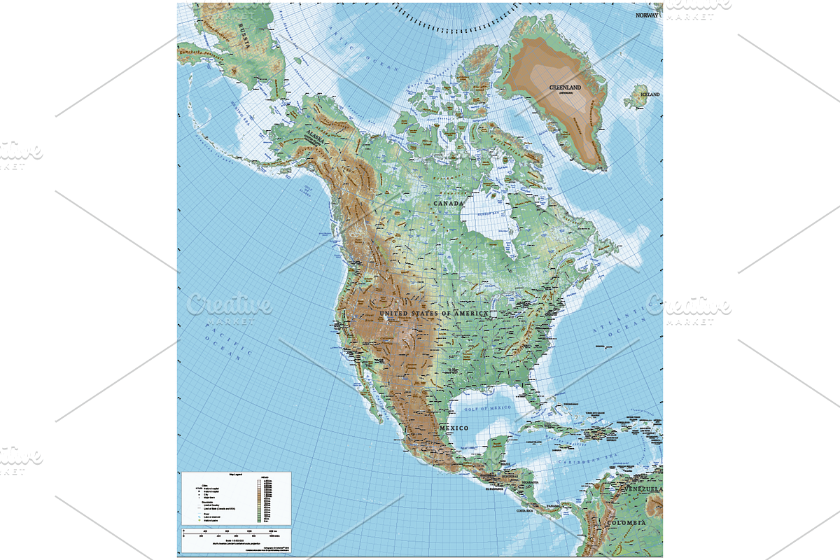 Shaded Relief Map of North America, an Education Illustration by Cartorical (Photo 3 of 7)