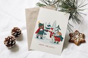 Christmas Houses Vector Clipart, a Seasonal Illustration by Jenny Quince (Thumbnail 4 of 9)