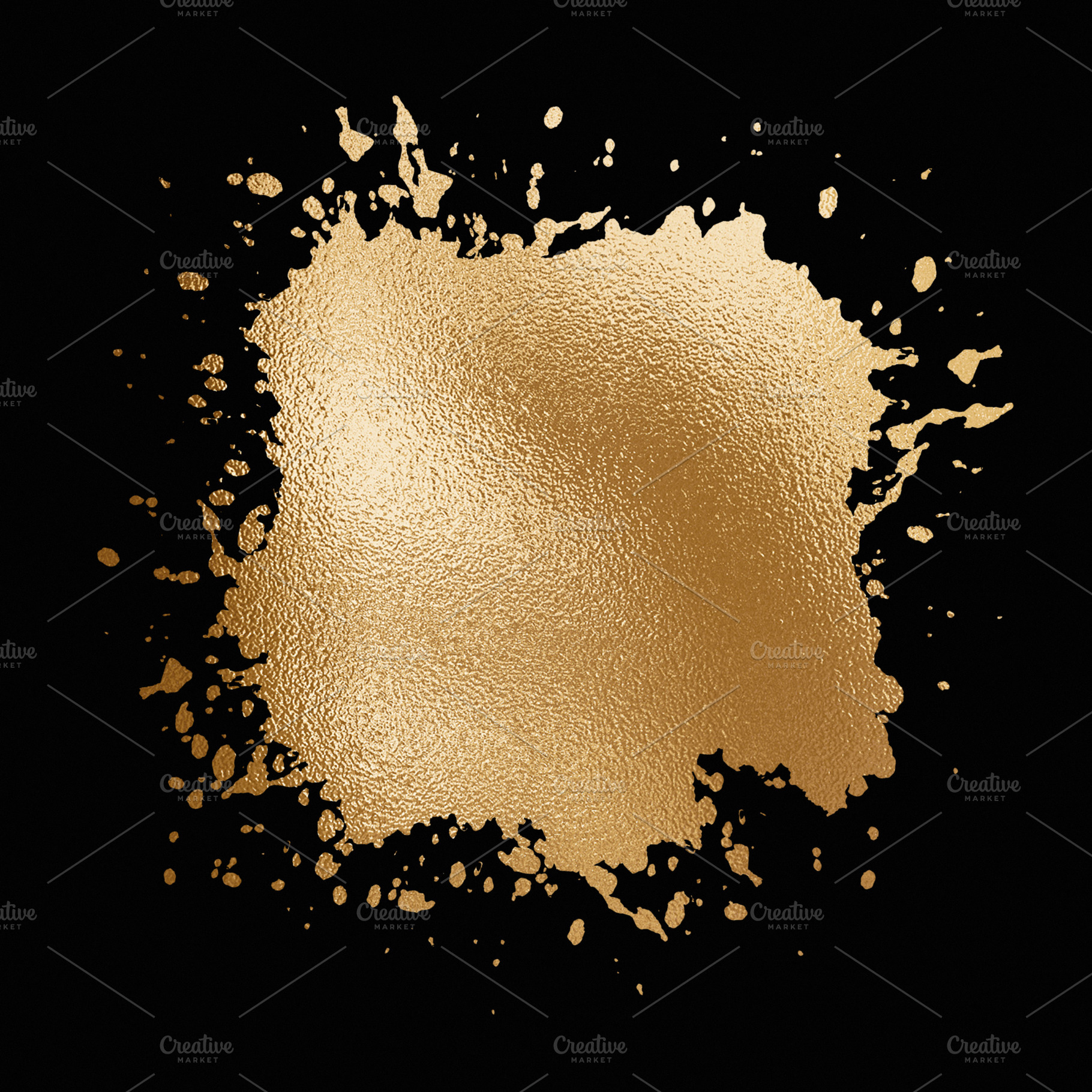 Gold splash brush isolated on black, an Abstract Photo by BOOCYS