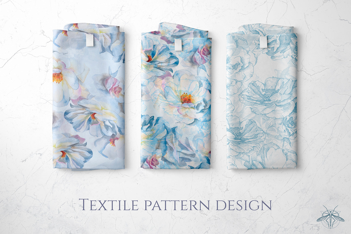 Jardin | Watercolor roses patterns, a Pattern Graphic by Tanya Vollar (Photo 2 of 11)