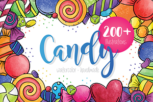 Watercolor Candy Clipart