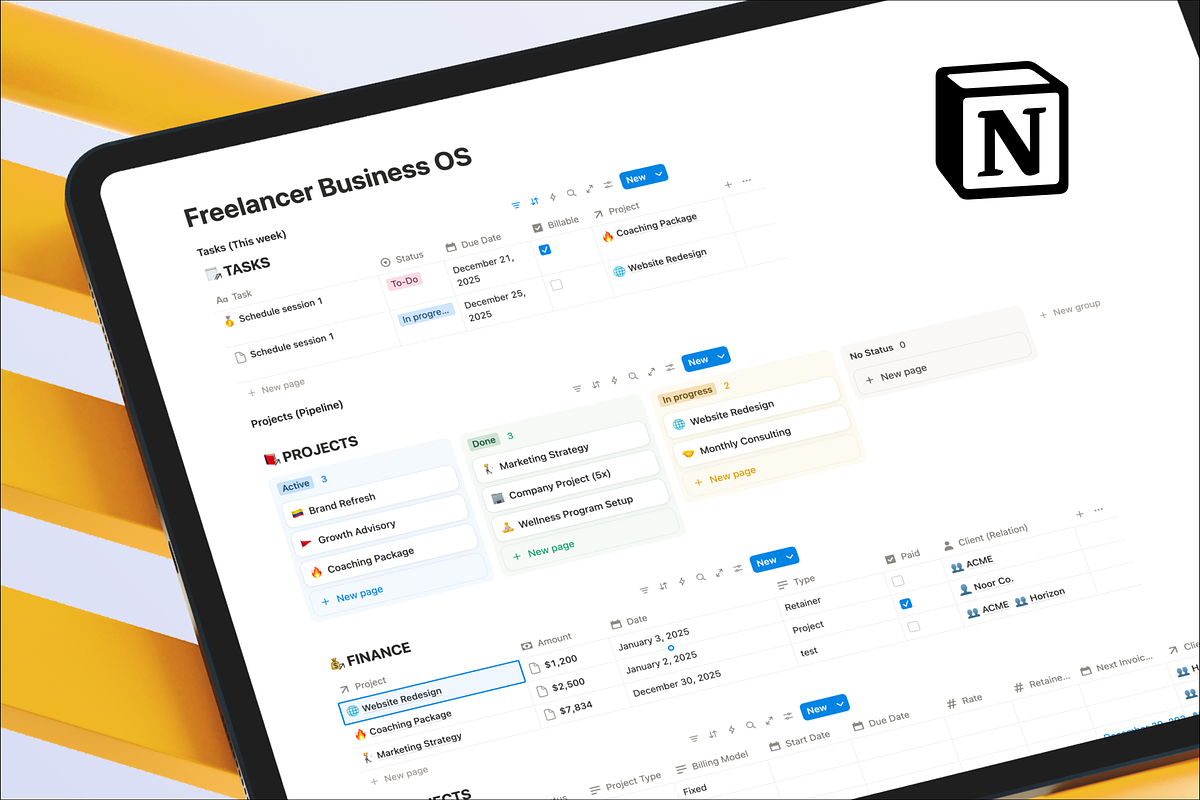Freelancer Business OS for Notion, an App Template by xStudio (Photo 1 of 3)