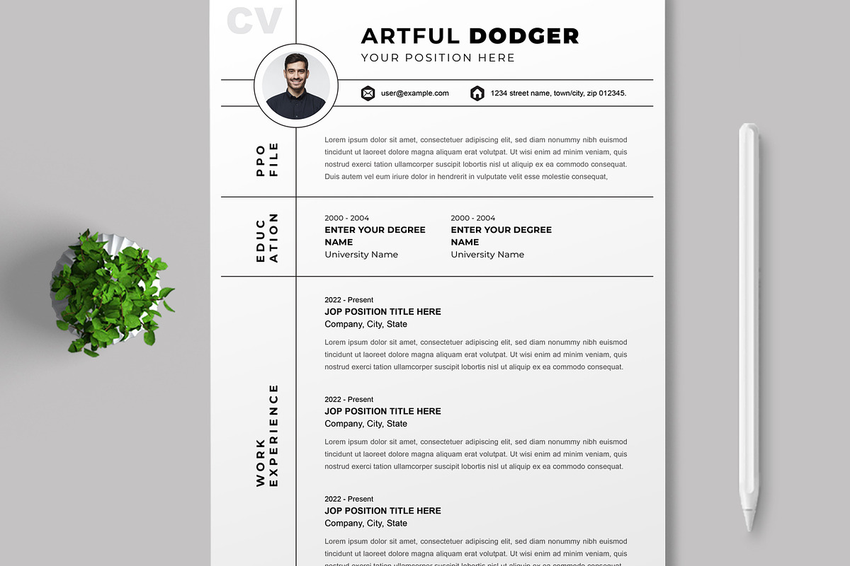 Professional Resume Template Layout, a Resume Template by MightyDesign (Photo 2 of 8)