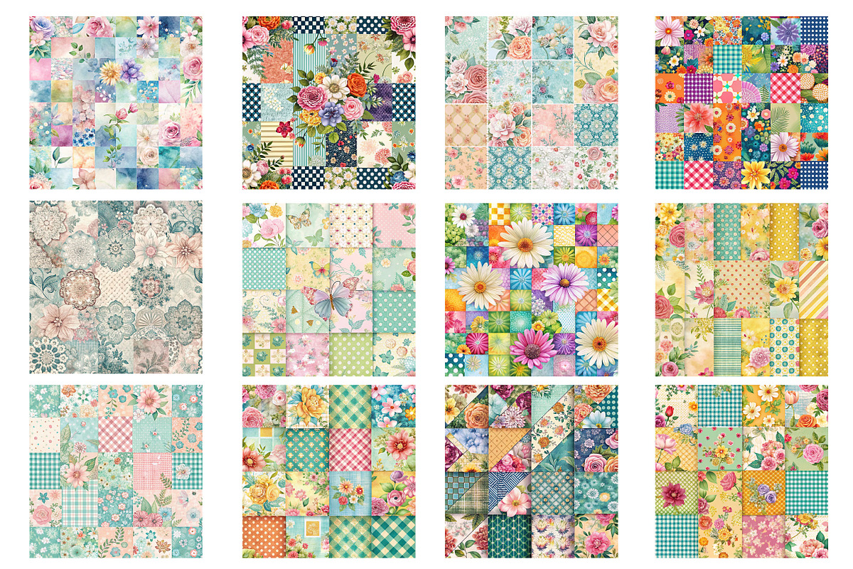 Spring Patchwork Seamless Pattern, a Pattern Graphic by Wow Magic