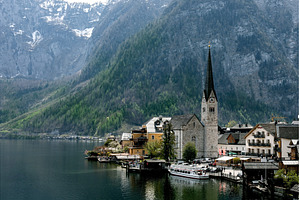 Alpine Village Hallstatt by Mountain, an Architecture Photo by Natasha Breen