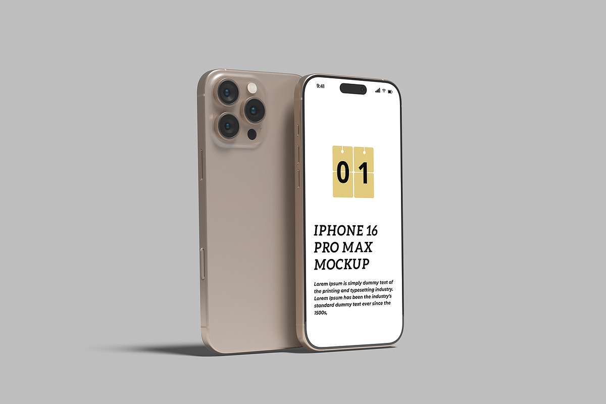 iPhone 16 Pro Max Mockup, an iPhone Mockup by Bangdastudio (Photo 10 of 11)