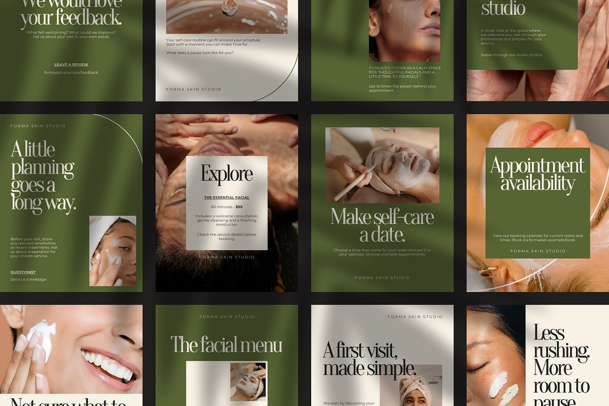 Beauty & Wellness Canva Templates, a Social Media Template by ShowUp! Studio (Photo 3 of 9)