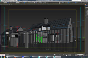 Vray Night And Day Twin House Scene