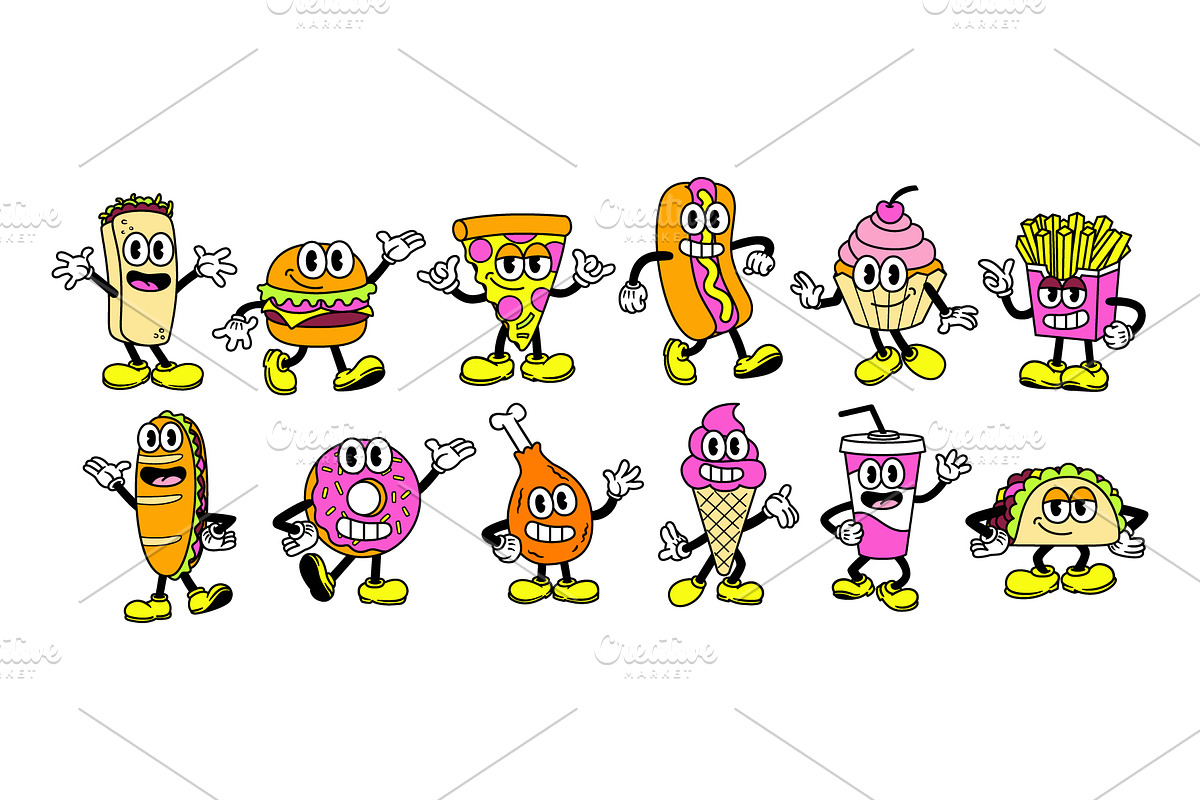 Vector Cartoon Fast Food Characters, an Illustration by Andres M Rodriguez (Photo 2 of 5)