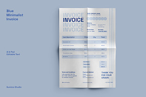 Blue Minimalist Invoice, a Stationery Template by Gumico Studio.