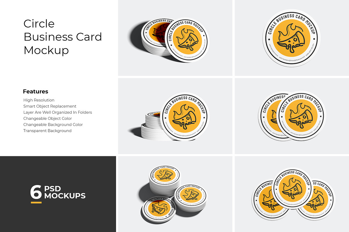 Circle Business Card Mockup, an Advertising Mockup by Rizky Audymas (Photo 1 of 8)
