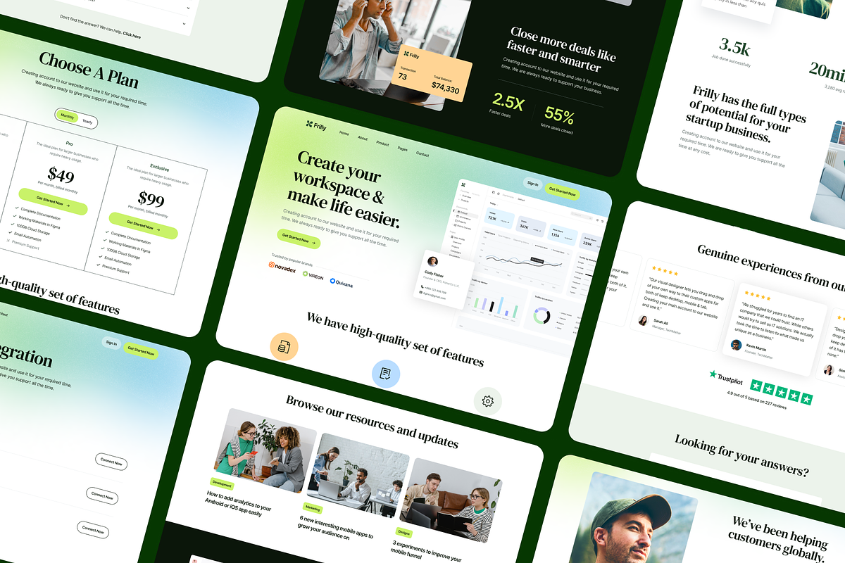 Frilly - SaaS & Startup Figma, an UI Kit Template by FinestDevs (Photo 4 of 4)