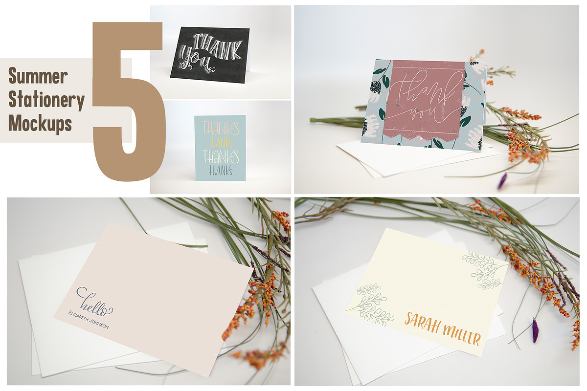 Summer Stationery Mockups, a Print Template by Emalee Roth (Photo 1 of 6)