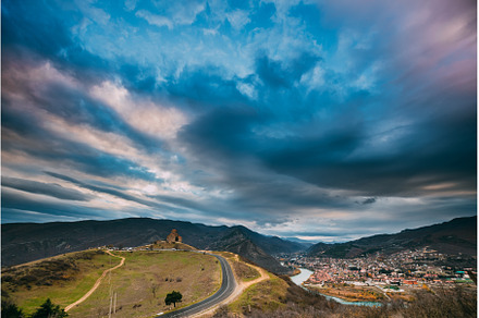 Mtskheta, Georgia. Sunset Sky Above, an Architecture Photo by Our Amazing World