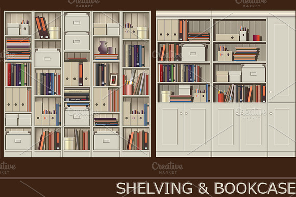 Shelving Bookcase Set