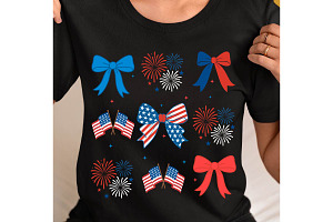 Coquette 4th July American Flag Png, an Object Graphic by Digi_Design_World
