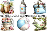 Whimsical Cold Summer Beach Clipart, an Illustration by OK Design (Thumbnail 2 of 6)