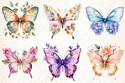 Floral Butterfly Clipart, an Illustration by Libby Wishes (Thumbnail 4 of 7)