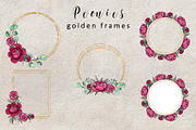 Peonies. Watercolor clipart, a Decorative Illustration by TetianaArt (Thumbnail 6 of 11)