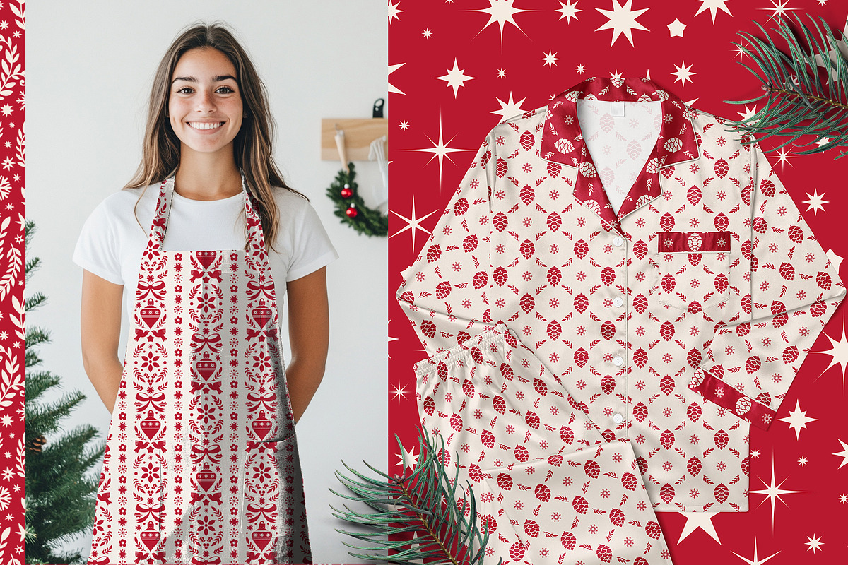 Folk Christmas Seamless Patterns, a Pattern Graphic by Sonulkaster (Photo 10 of 11)