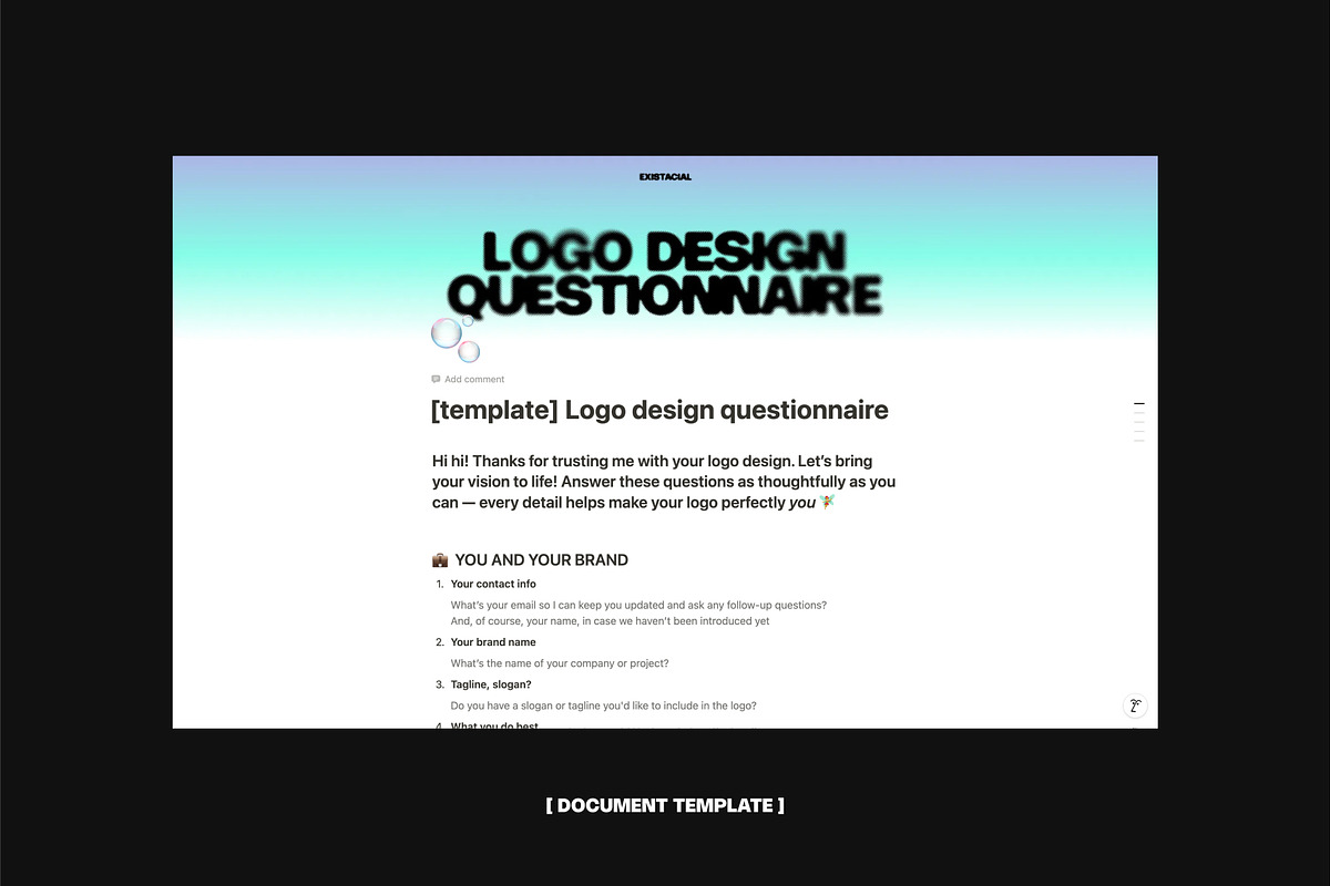 Logo design brief [notion template], a Branding & Logo Template by existacial (Photo 2 of 2)