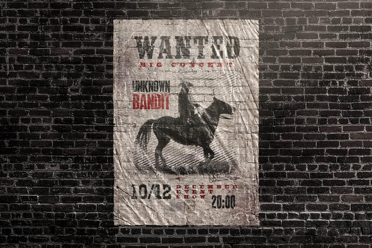 Old Wild West Wanted Poster Mock-ups, an Advertising Mockup by Giallo (Photo 20 of 30)