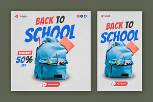Back To School Instagram Kit, a Social Media Template by Saman Osama