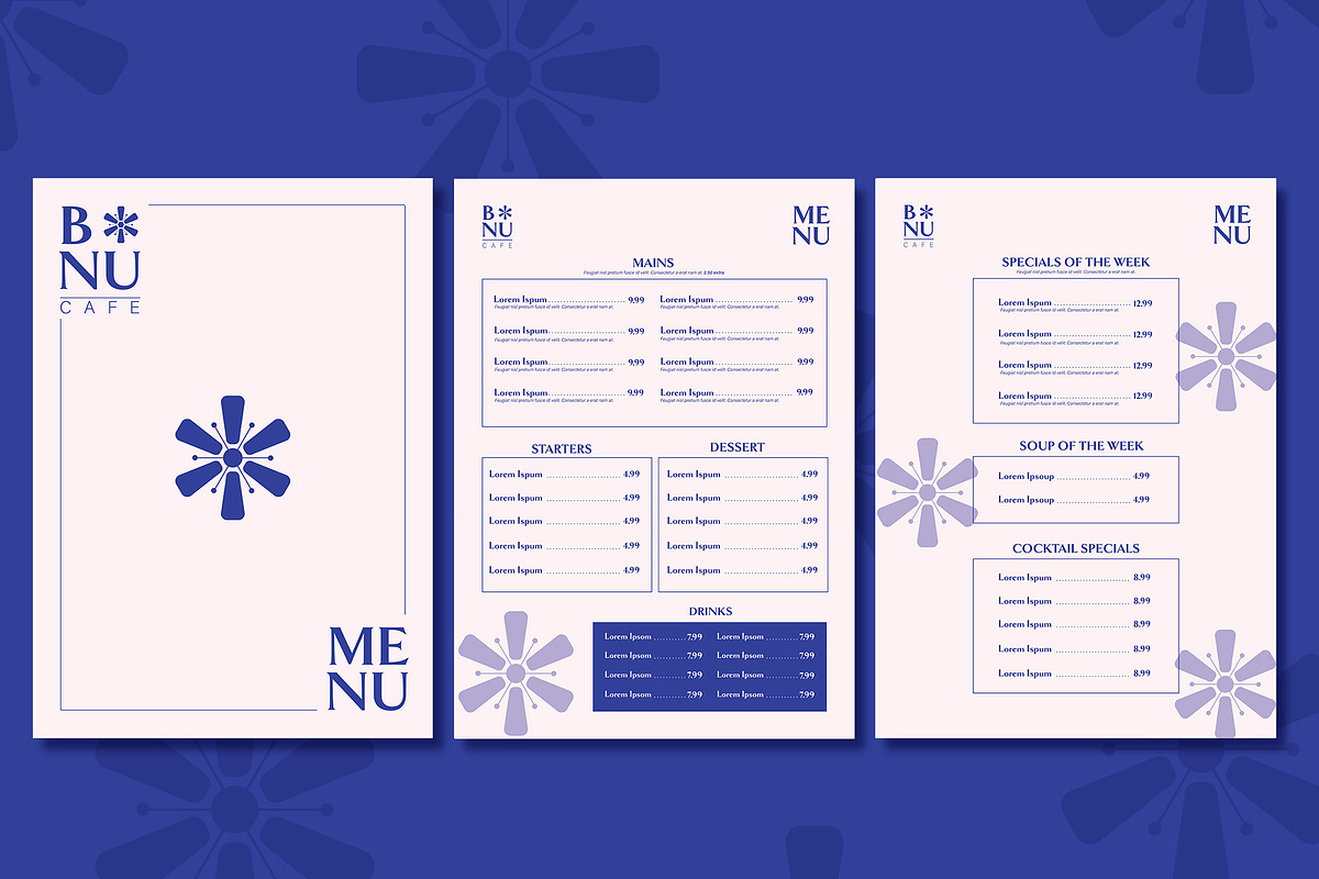 Blue Symbol Cafe Menu, a Templates & Theme by wavebreak