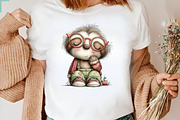 Whimsical Summer Lazy Sloth Clipart, an Illustration by CreationArt (Thumbnail 4 of 7)