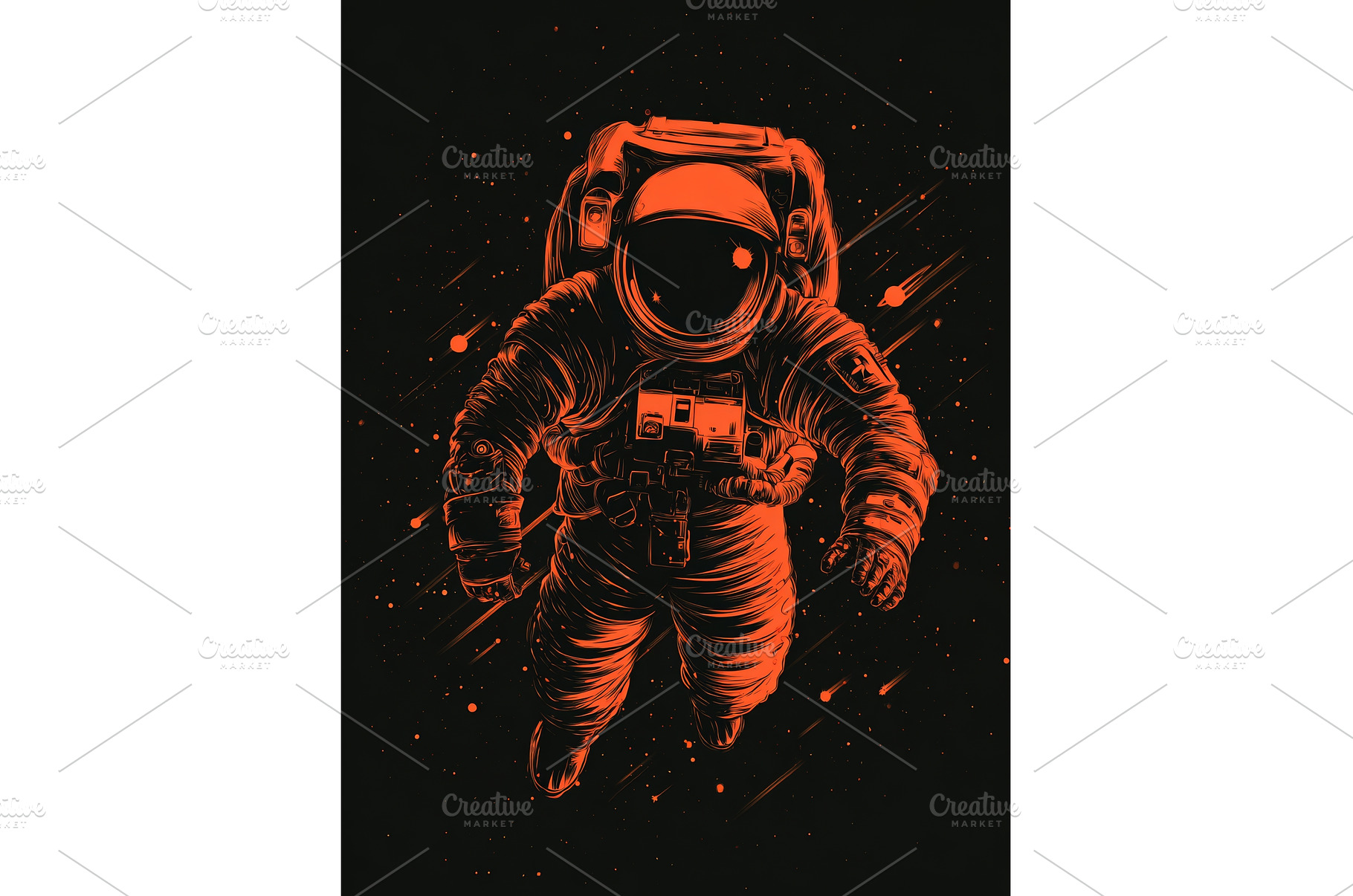 An astronaut clad in an orange suit, a Technology Photo by ZinetroN