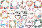 Coquette Coastal Summer Frame Bundle, an Illustration by Libby Wishes (Thumbnail 1 of 7)