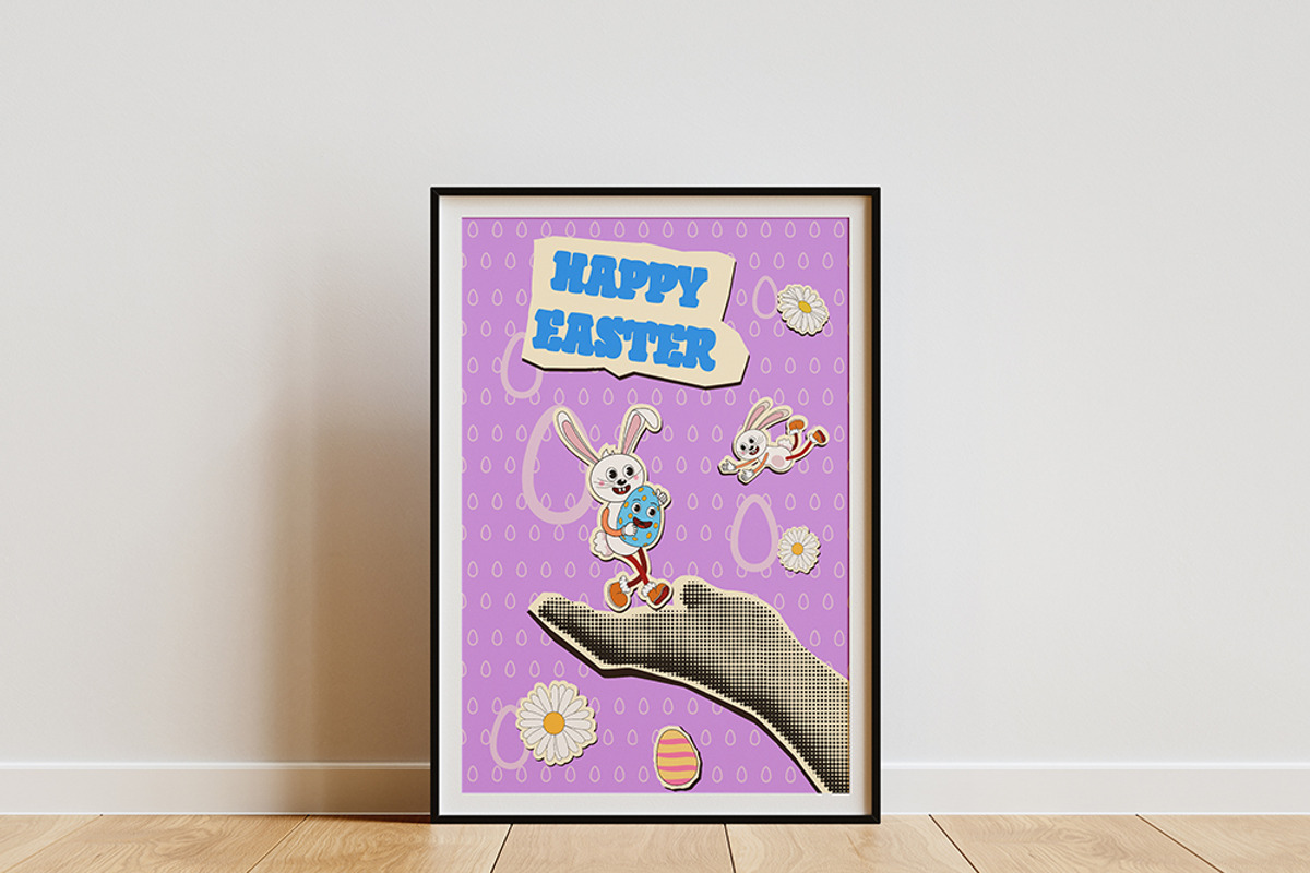 Happy Easter modern collage poster, a Seasonal Illustration by Vector_Up (Photo 4 of 6)
