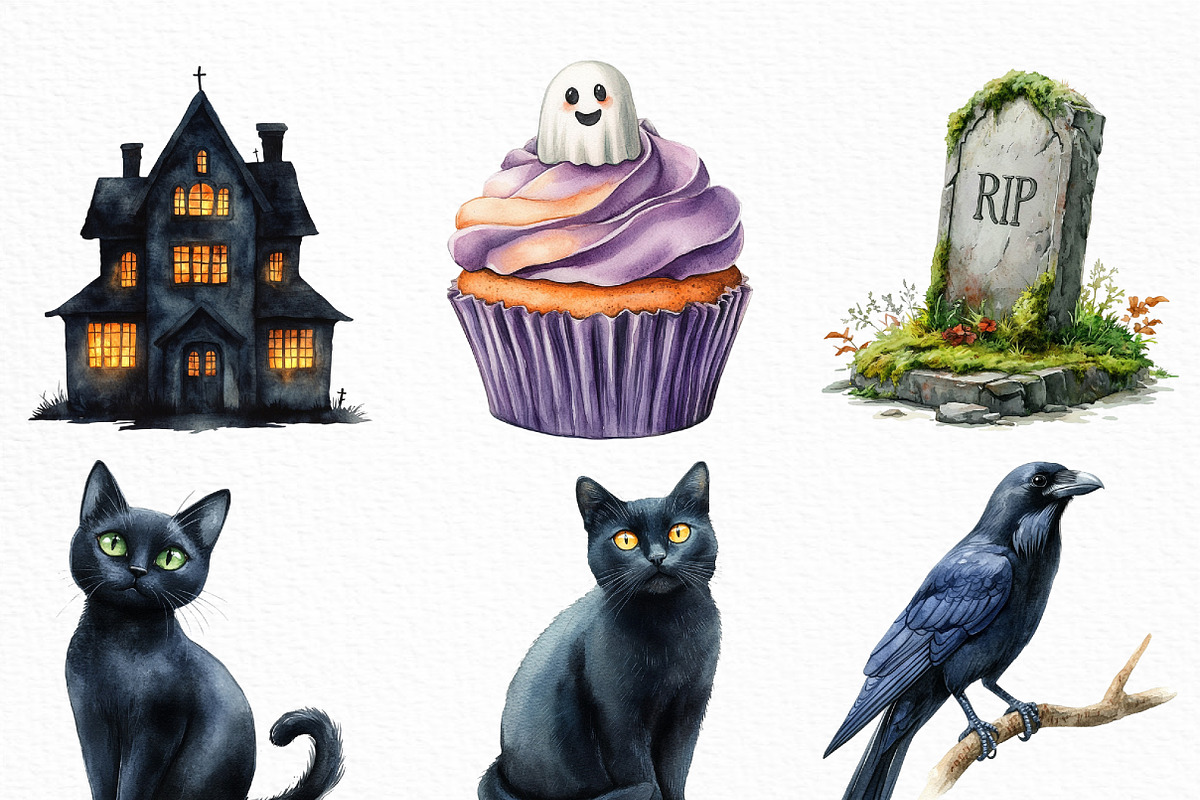 Halloween Sublimation Clipart, an Illustration by Craft Nest (Photo 4 of 6)