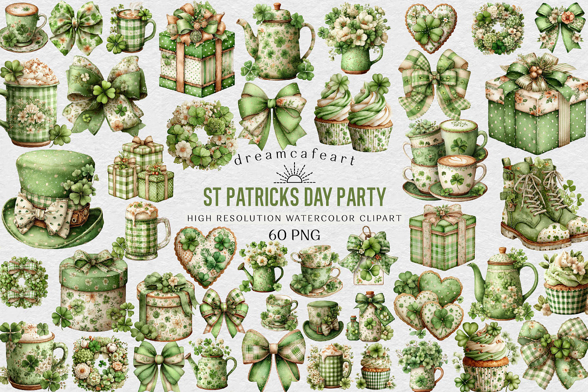 St Patricks Day Party Clipart, an Illustration by DreamCafeArt (Photo 1 of 6)