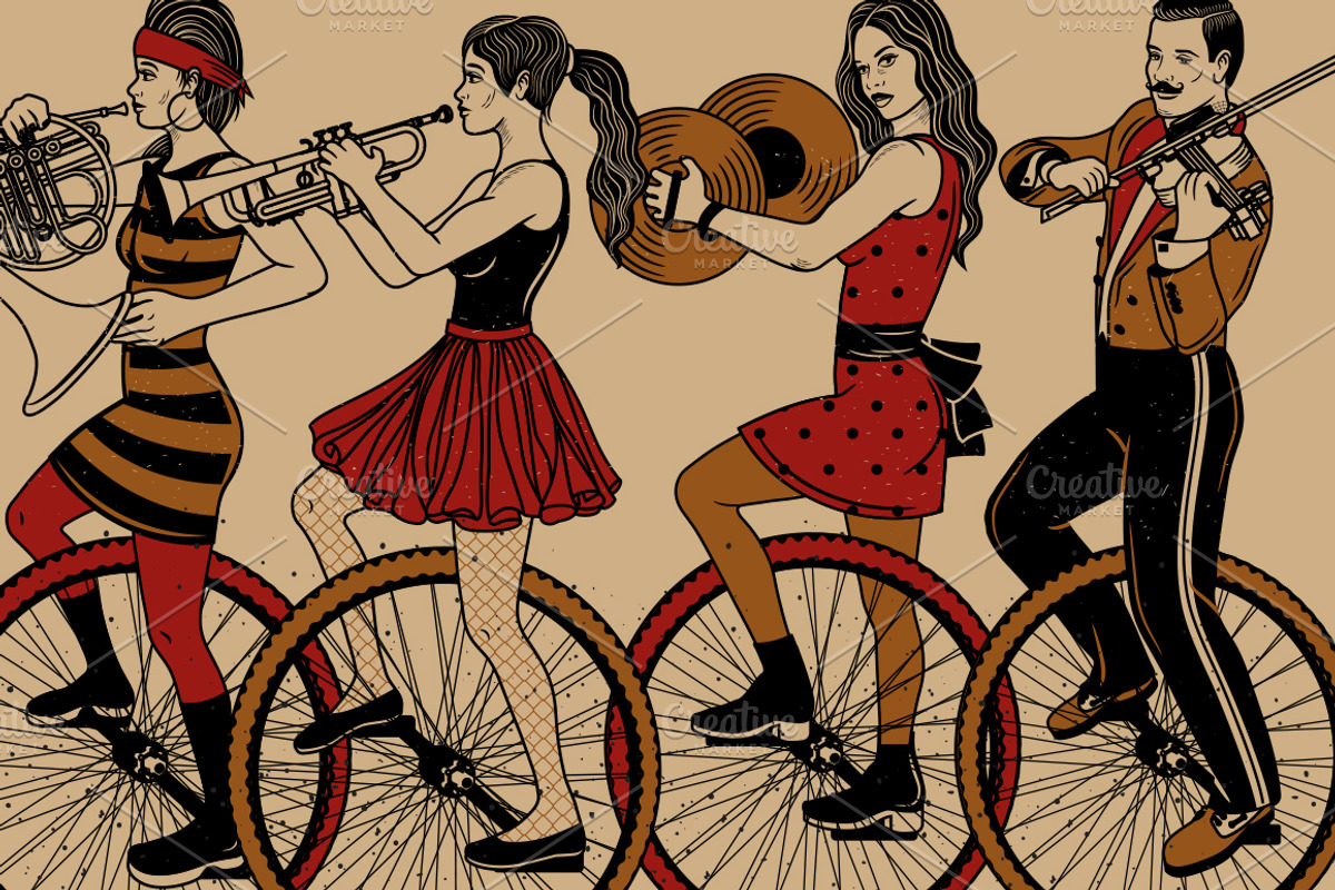 Vintage Circus Band Musicians., a Decorative Illustration by Moloko88 (Photo 3 of 5)