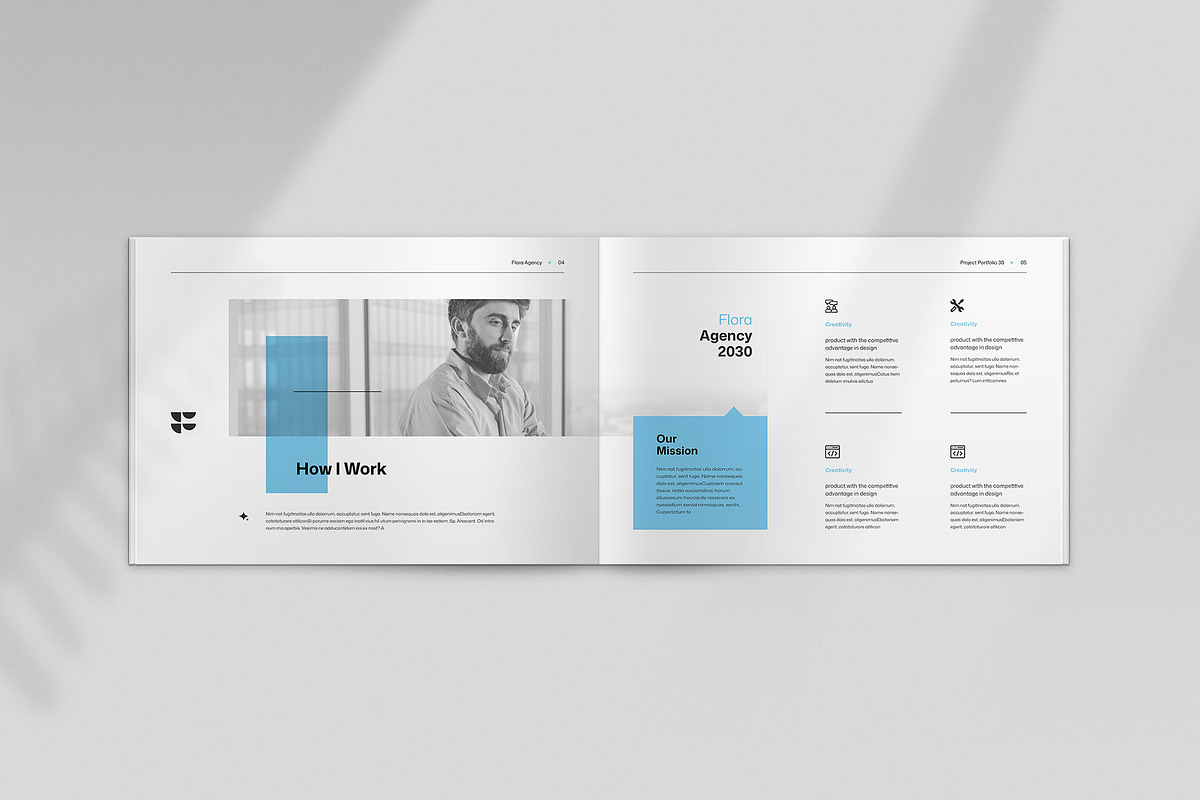 **FLORA | Portfolio Template**, a Brochure Template by KreateTribe (Photo 5 of 10)