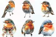 Autumn Robin Bird Clipart, an Illustration by CraftArtStudio (Thumbnail 2 of 6)