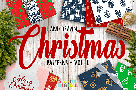 Hand Drawn Christmas Patterns I