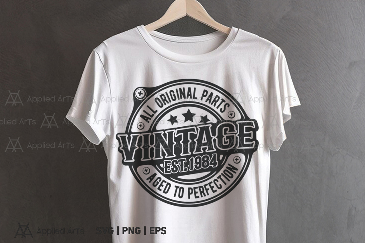 VINTAGE 1984 SVG, Funny Birthday SVG, an Object Graphic by Applied Arts (Photo 2 of 4)