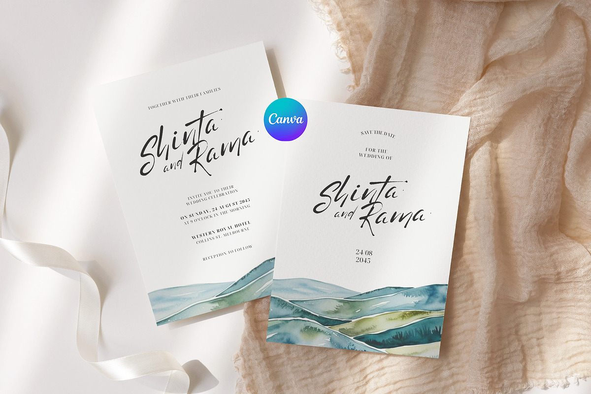 Landscape Wedding Invitation Card, an Invitation Template by kin9candra (Photo 1 of 8)