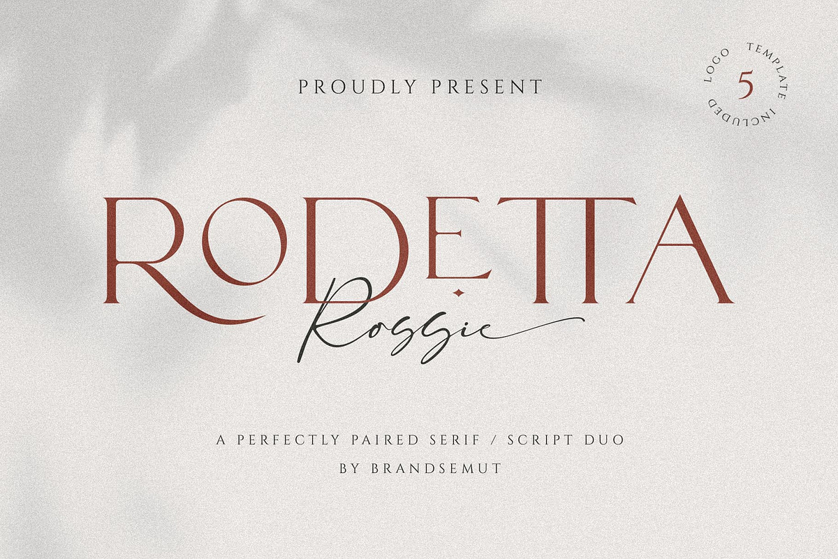 Rodetta Rossie Font Duo + Logos, a Serif Font by BrandSemut (Photo 1 of 18)