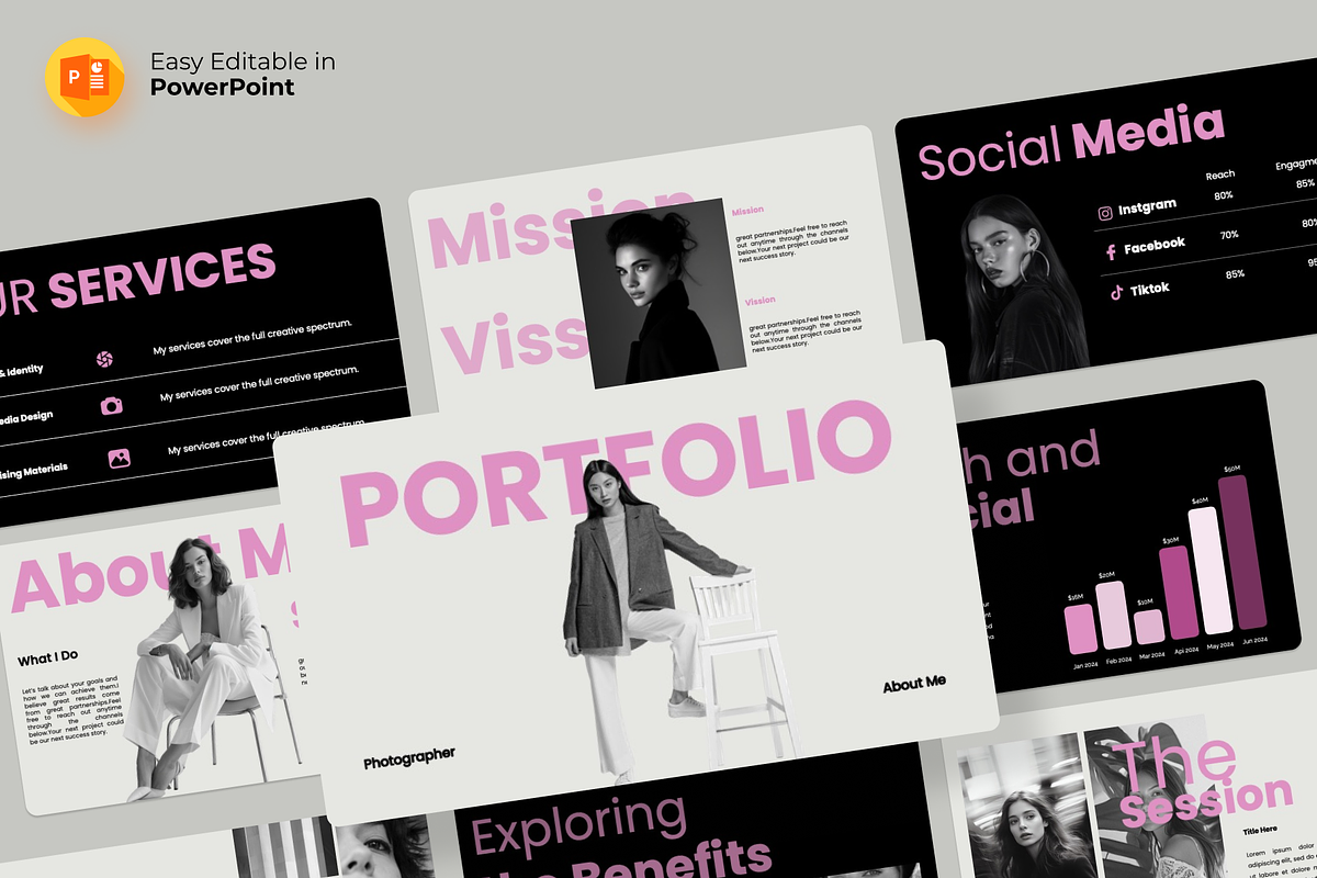 About Me – Portfolio PowerPoint, a Presentation Template by Premast (Photo 1 of 4)