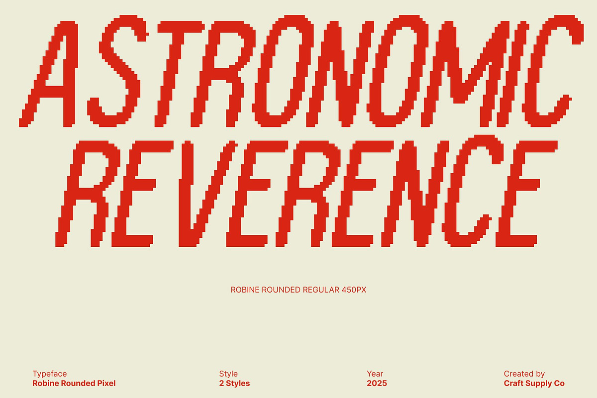 Robine Rounded Pixel, a Sans Serif Font by Craft Supply Co. (Photo 2 of 8)