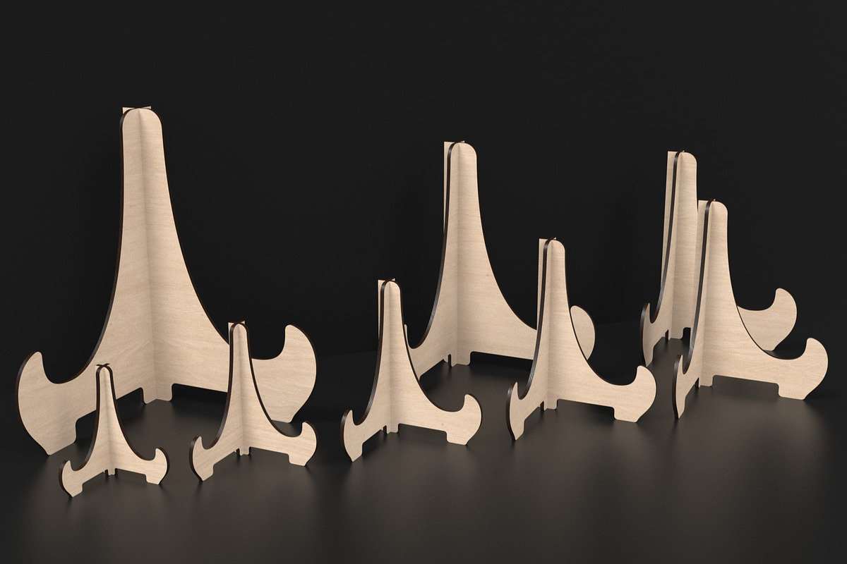 Easel Display Stand Laser Cut Files, an Object Graphic by ThemeXDigital (Photo 2 of 7)