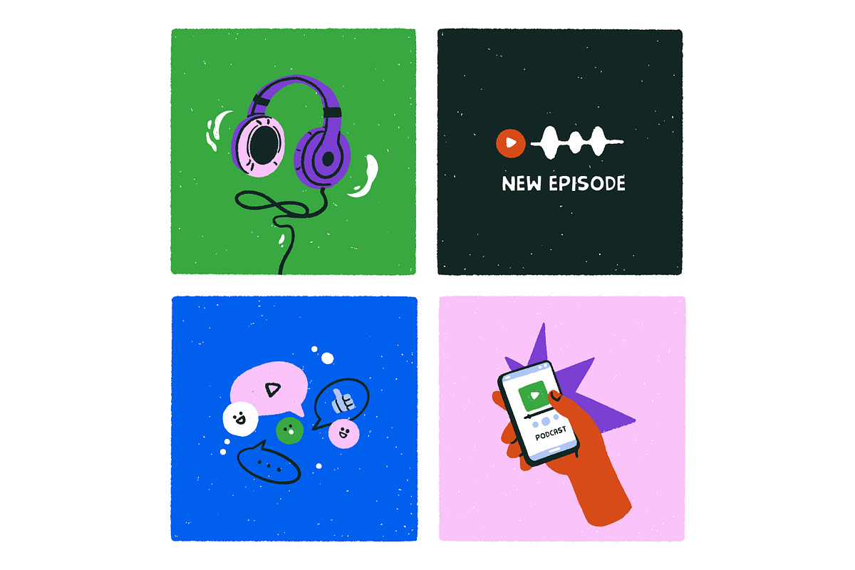 Podcast cover designs, streaming set, an Object Illustration by Good Studio (Photo 3 of 10)
