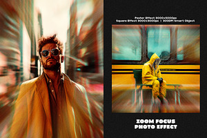 Zoom Focus Square, Poster Effect, a Layer Style Add-On by dokudokunomi